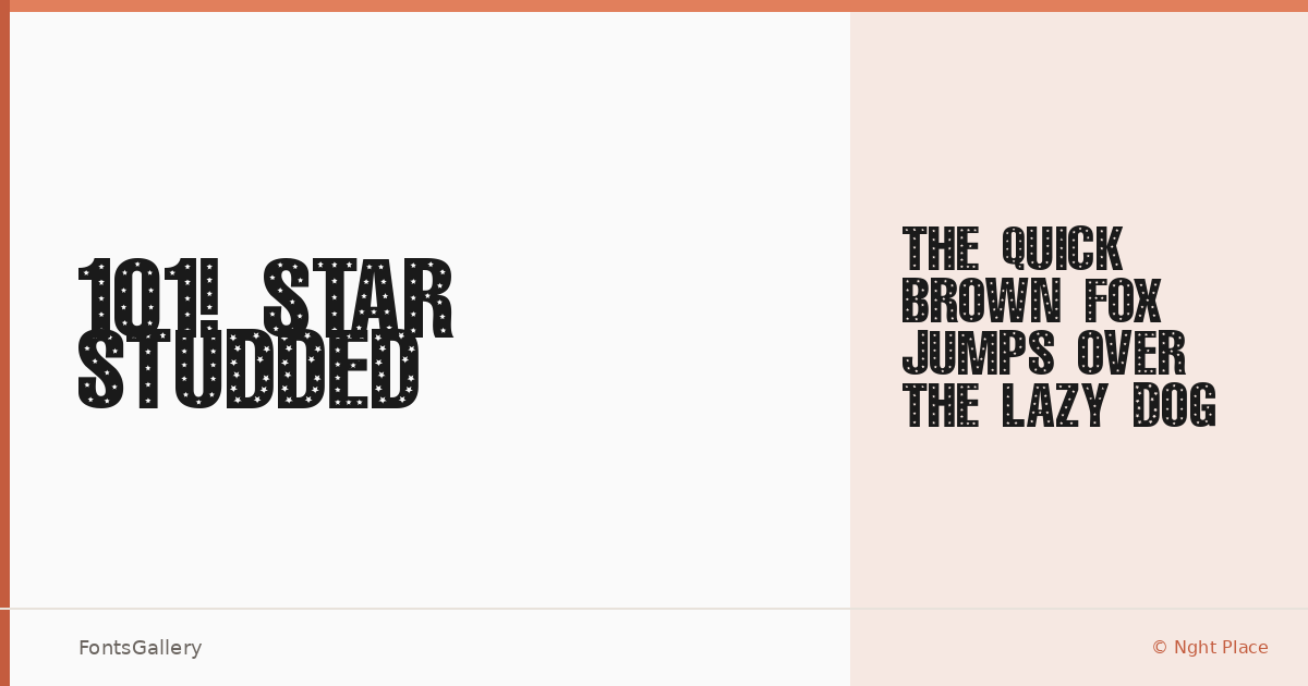 101! StaR StuDDeD font family banner
