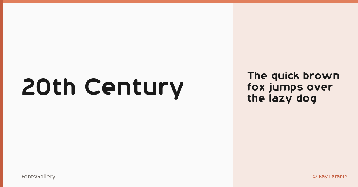 20th Century font family banner