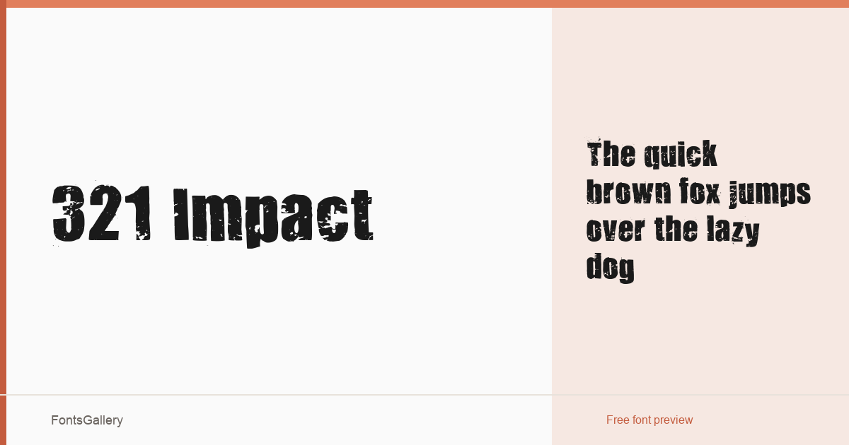 321 Impact font family banner