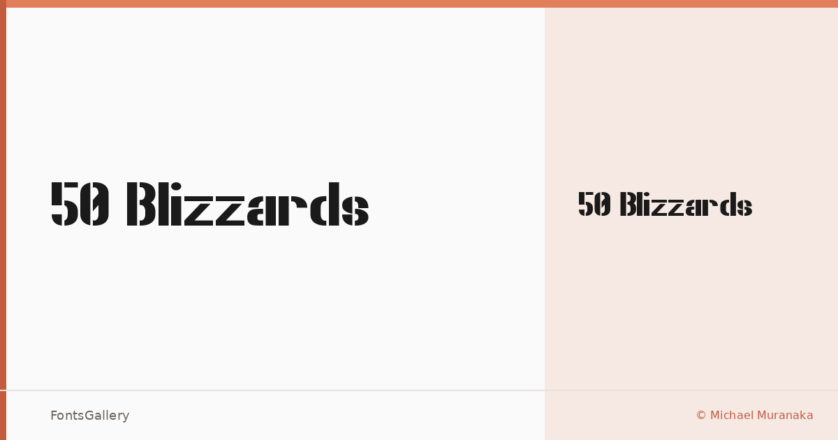 50 Blizzards font family banner