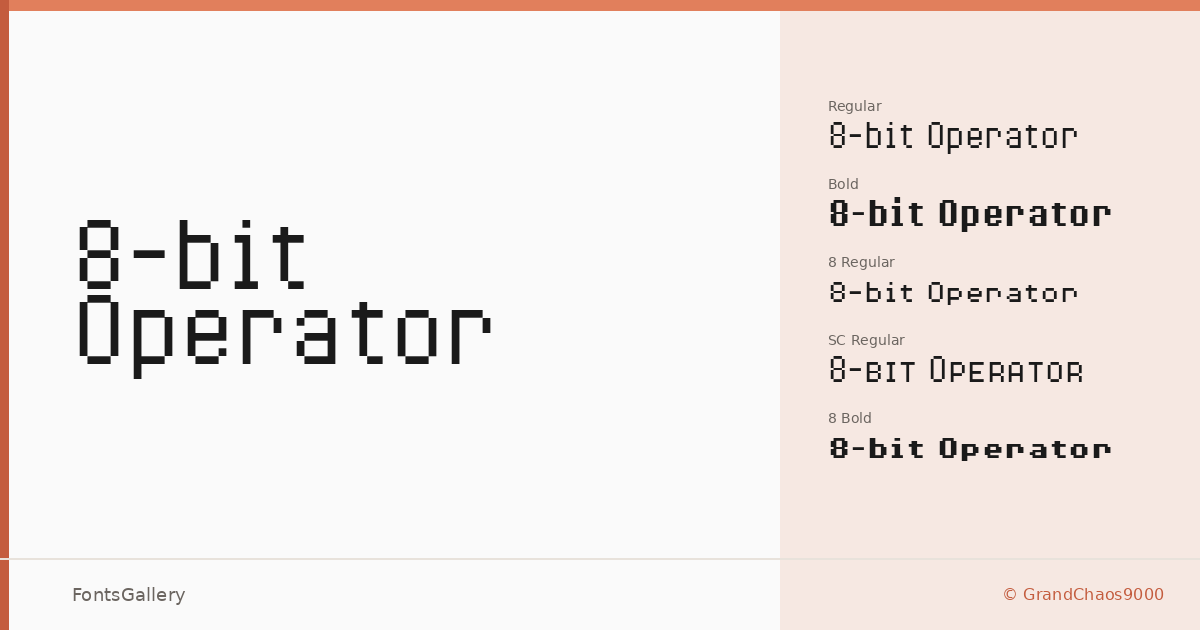 8-bit Operator font family banner