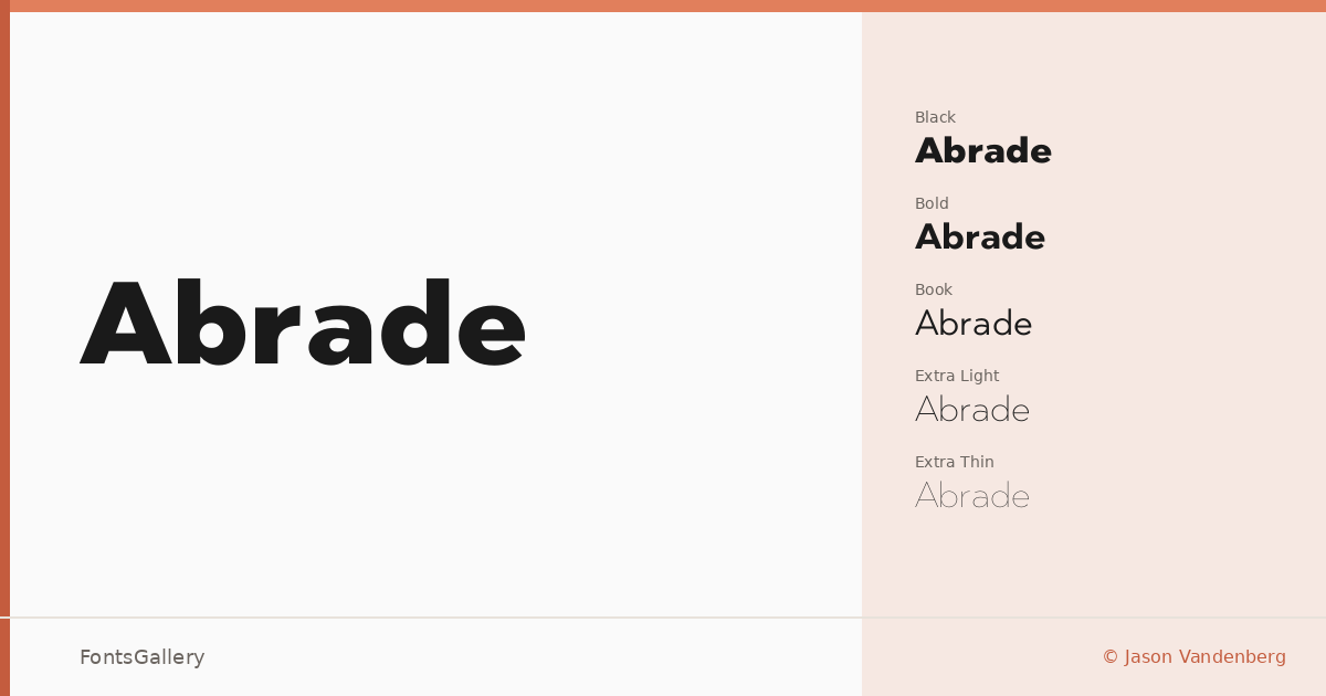 Abrade font family banner