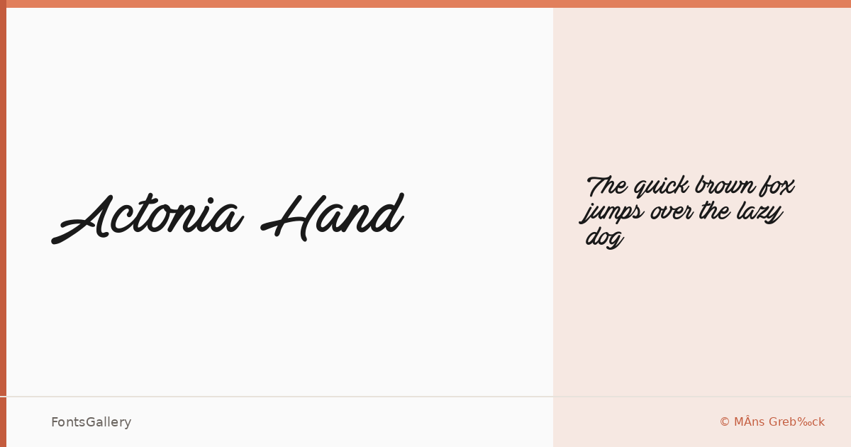 Actonia Hand font family banner