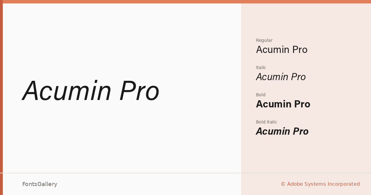 Acumin Pro font family banner