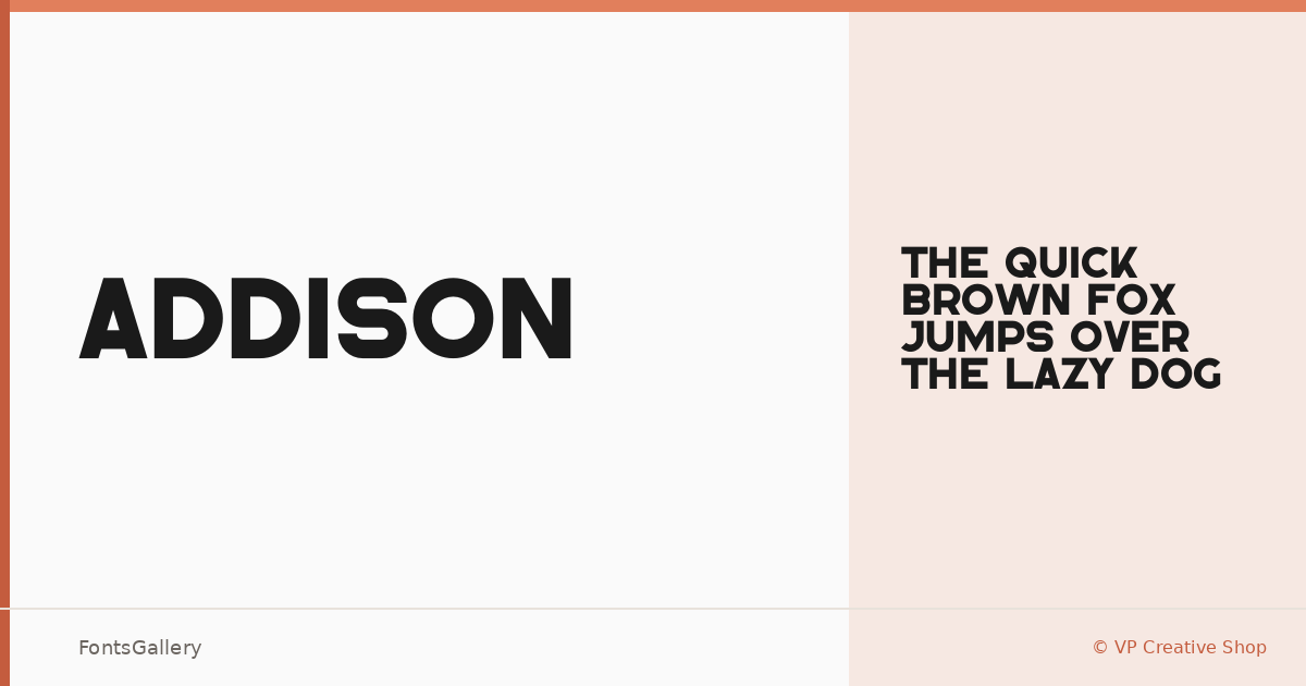 Addison font family banner