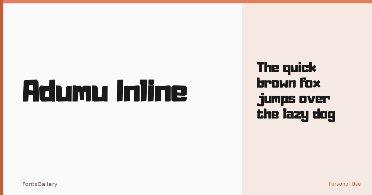 Adumu Inline font family banner