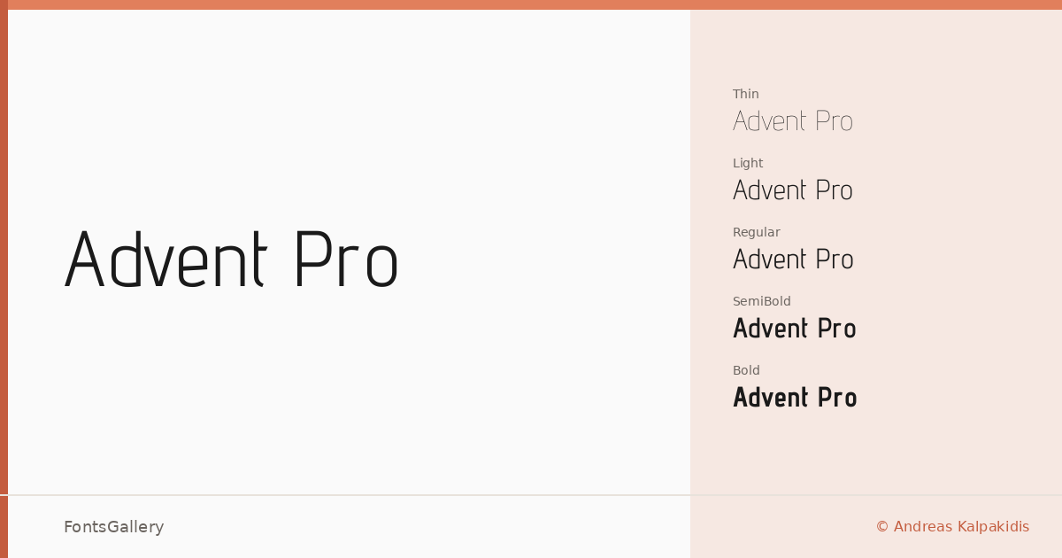 Advent Pro font family banner