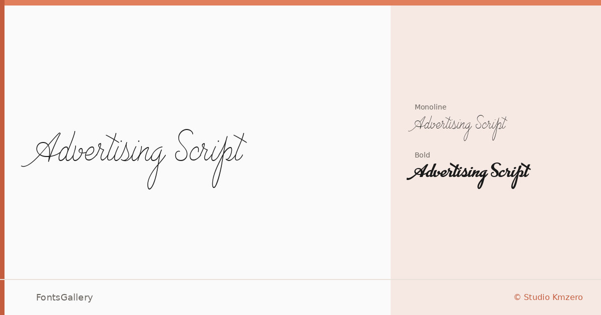 Advertising Script font family banner