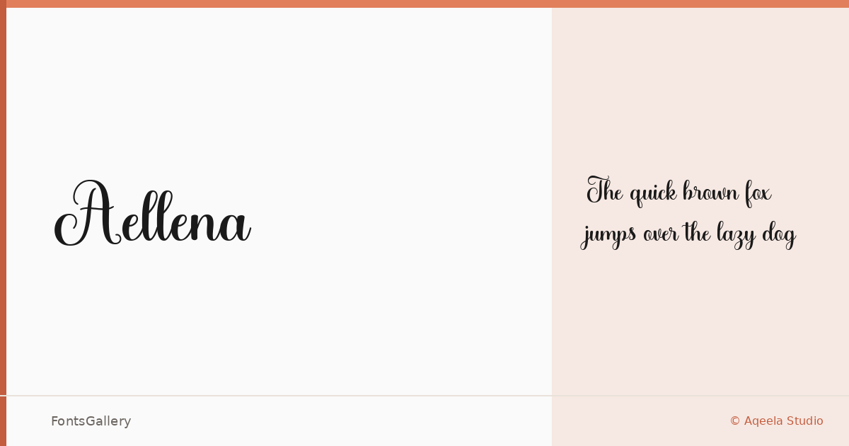 Aellena font family banner