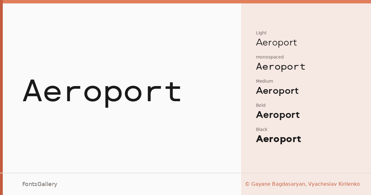 Aeroport font family banner