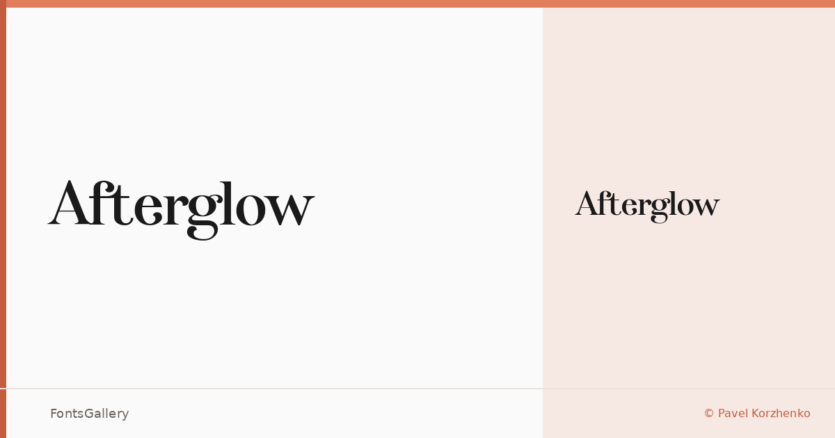 Afterglow font family banner