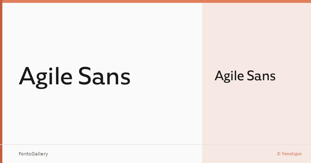Agile Sans font family banner