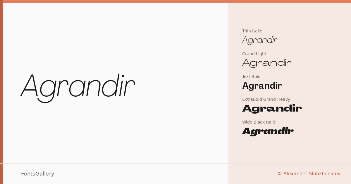 Agrandir font family banner