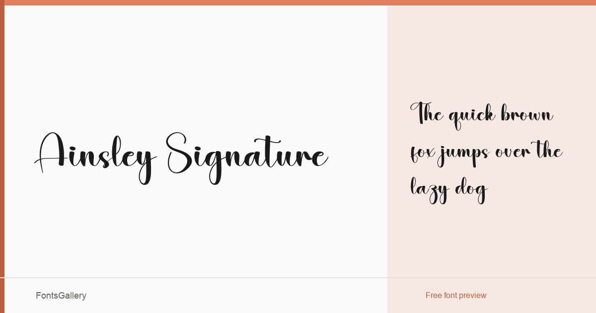 Ainsley Signature font family banner