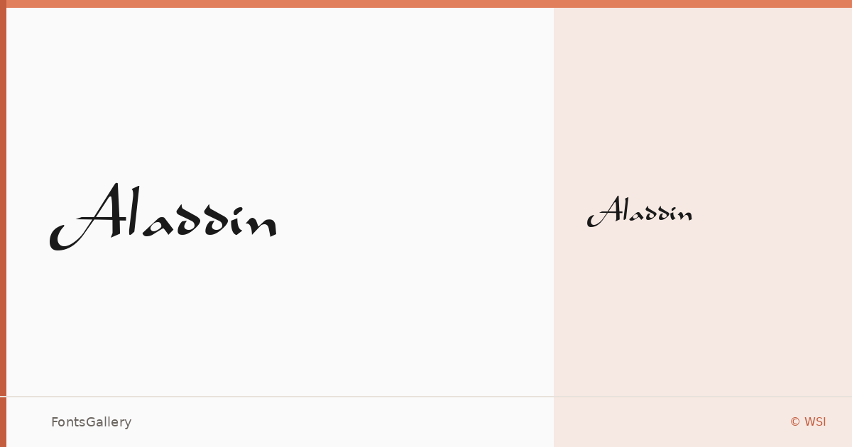 Aladdin font family banner