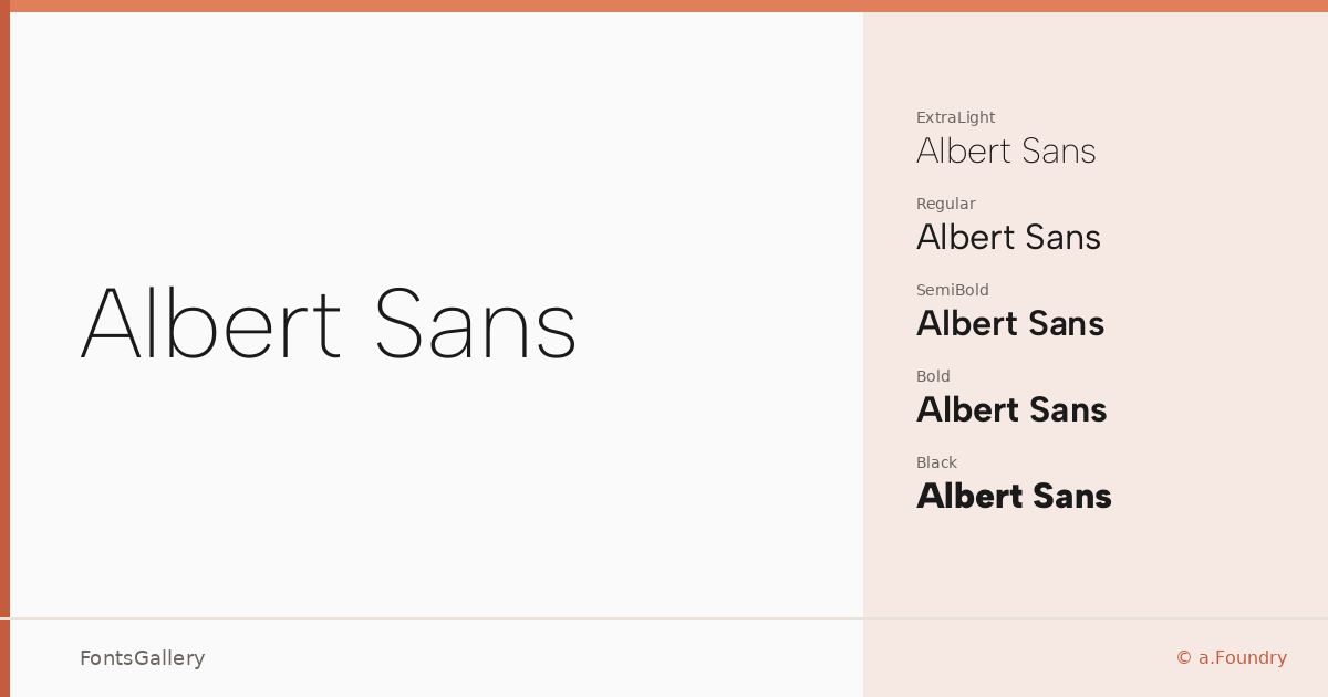 Albert Sans font family banner