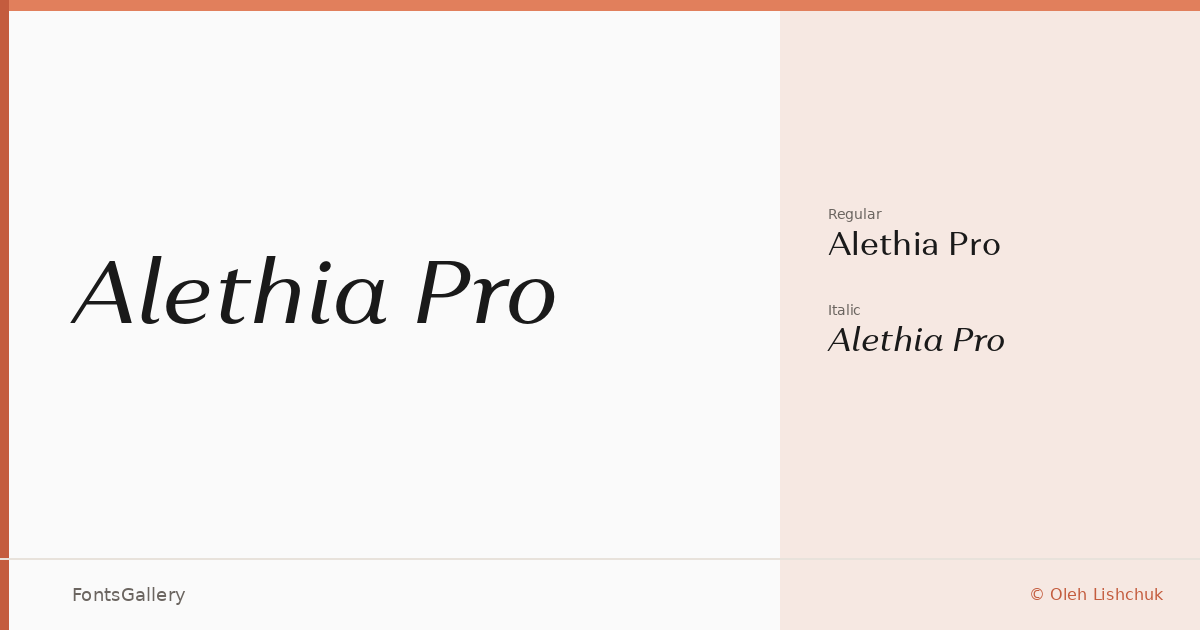 Alethia Pro font family banner