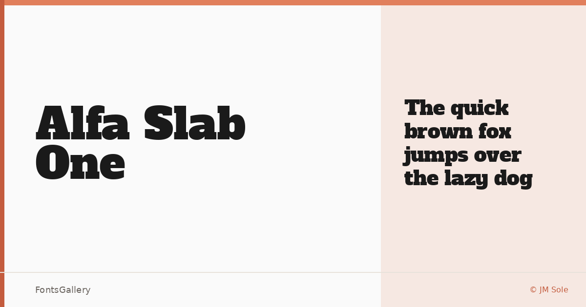 Alfa Slab One font family banner
