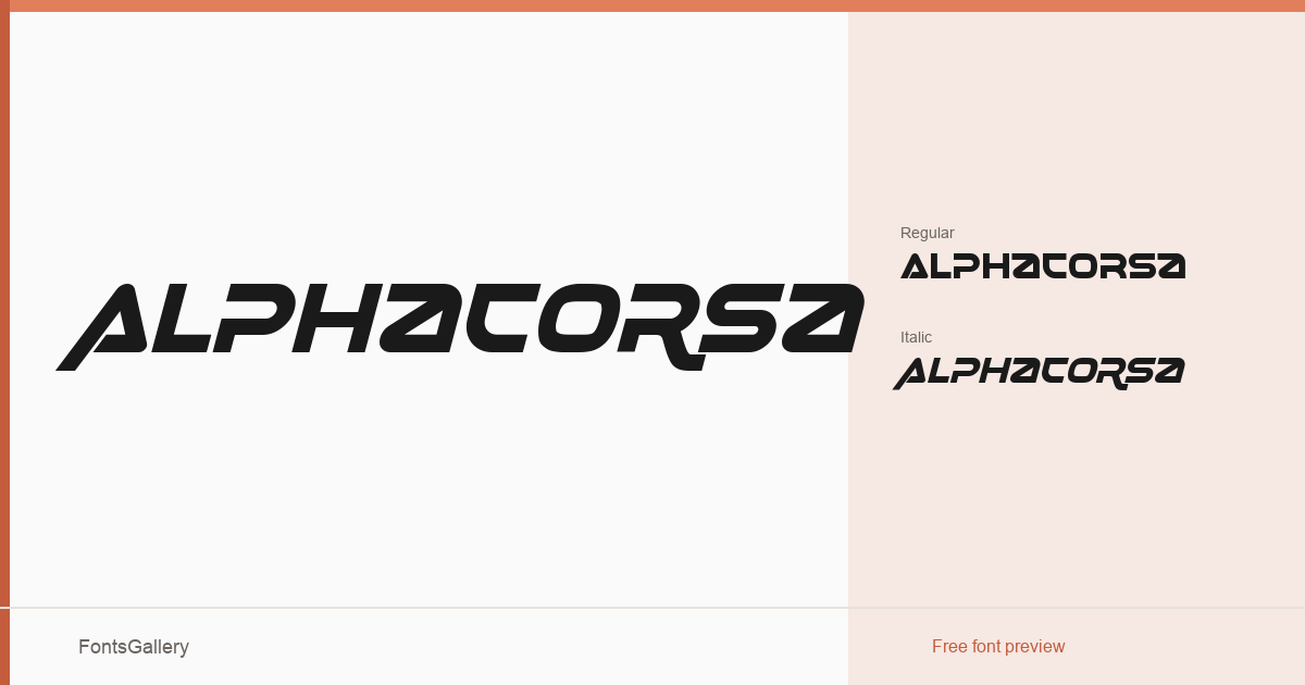 Alphacorsa font family banner