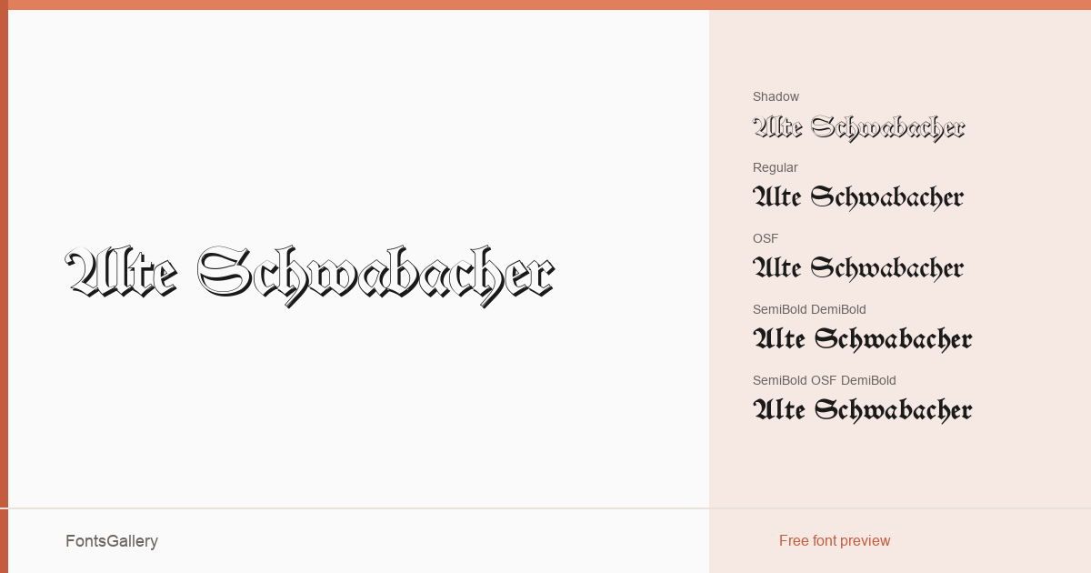 Alte Schwabacher font family banner