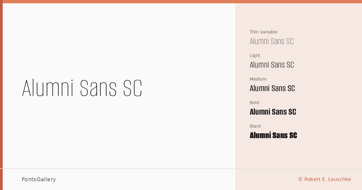Alumni Sans SC font family banner