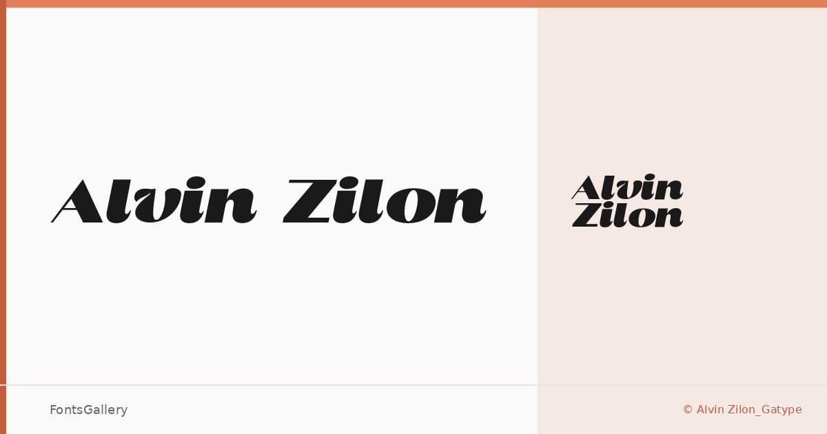 Alvin Zilon font family banner