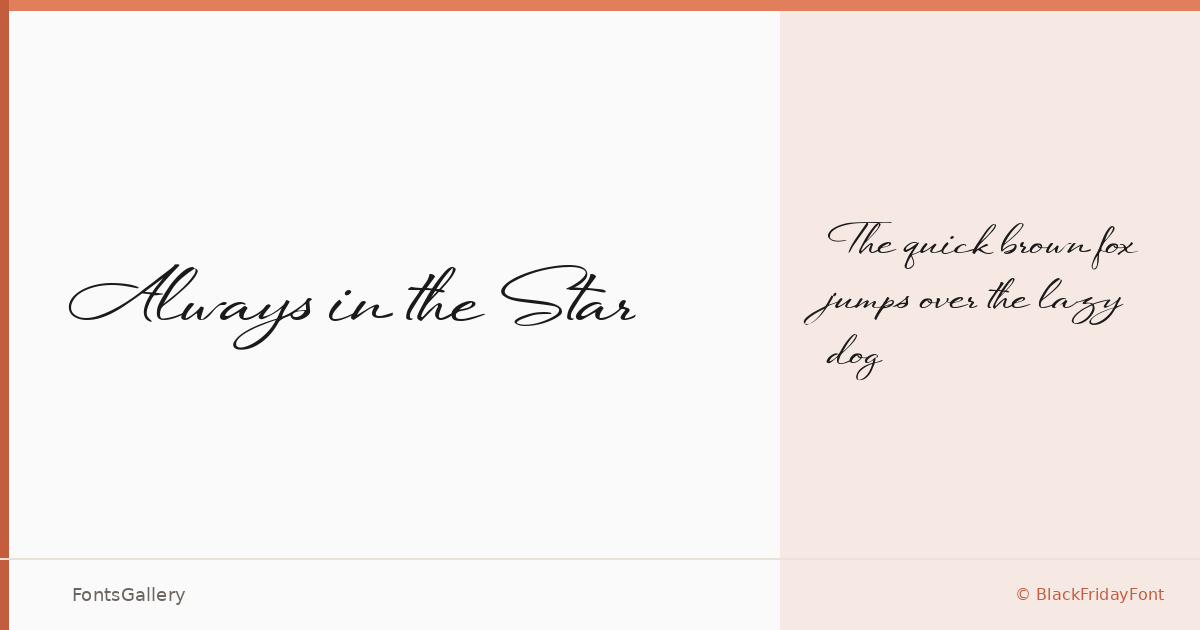 Always in the Star font family banner
