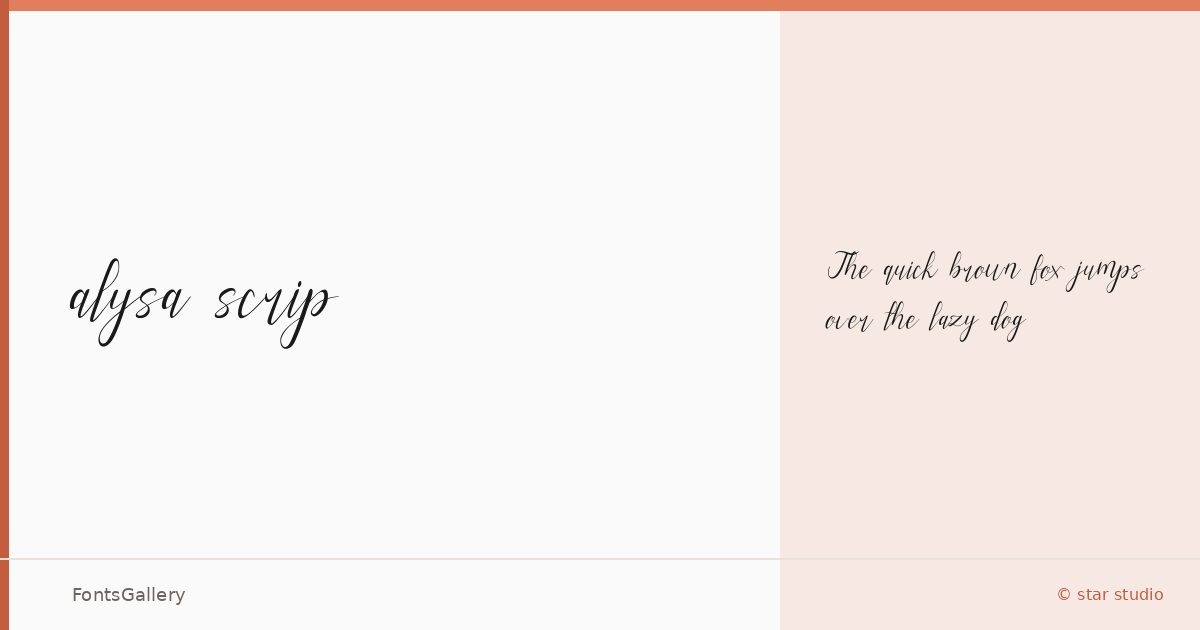 alysa scrip font family banner