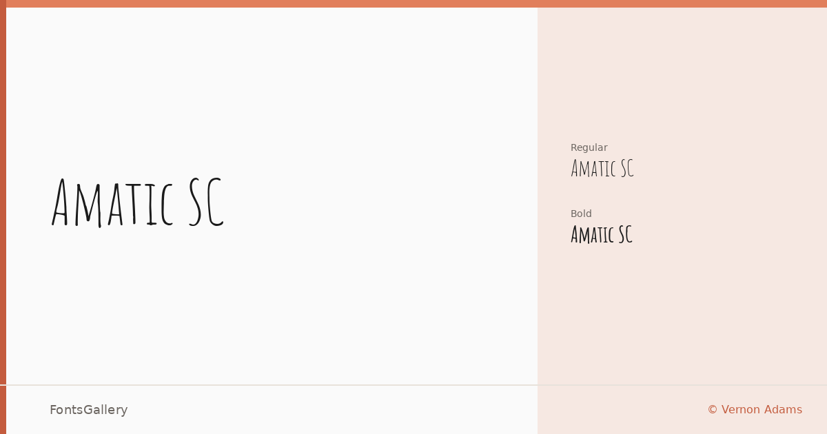 Amatic SC font family banner