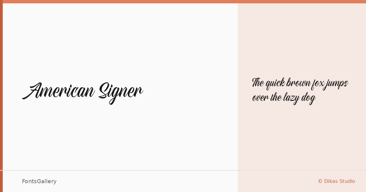 American Signer font family banner