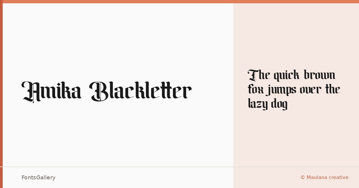 Amika Blackletter font family banner