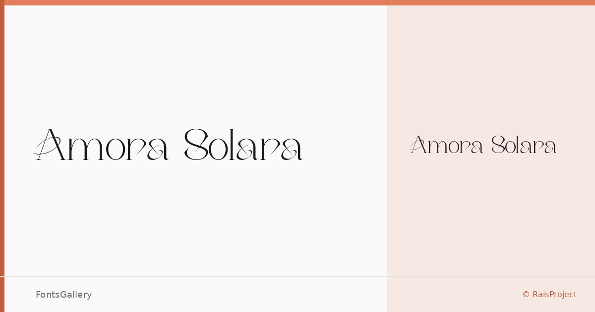 Amora Solara font family banner