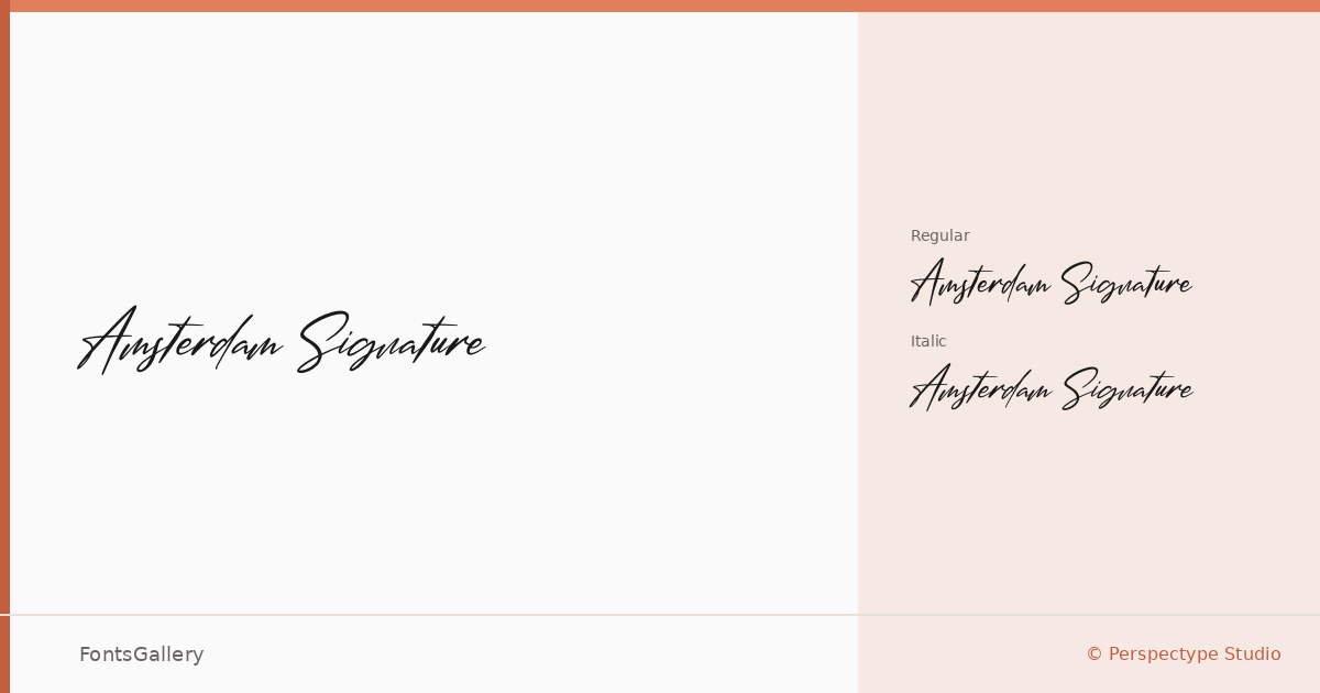 Amsterdam Signature font family banner