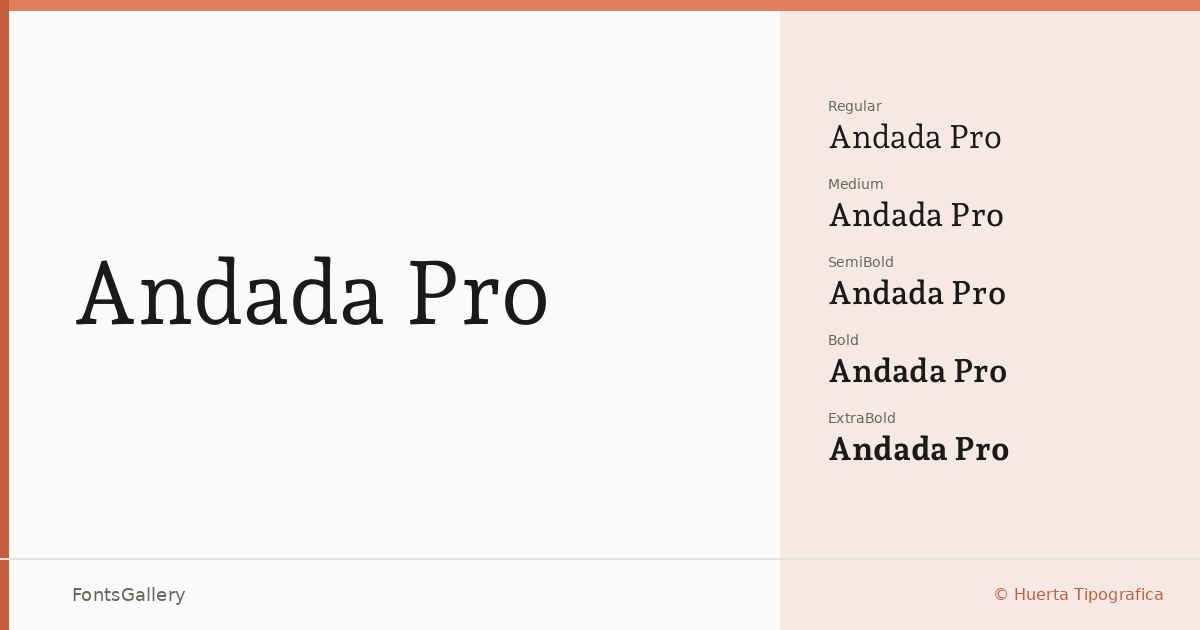 Andada Pro font family banner