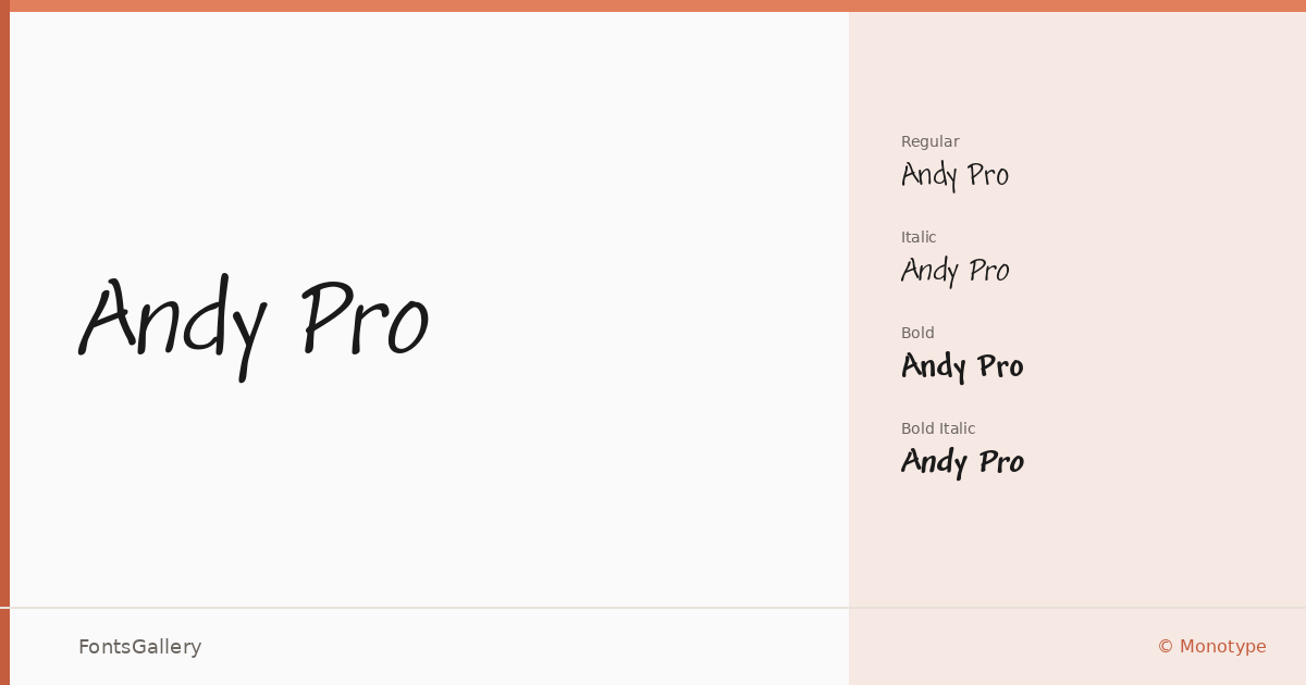 Andy Pro font family banner
