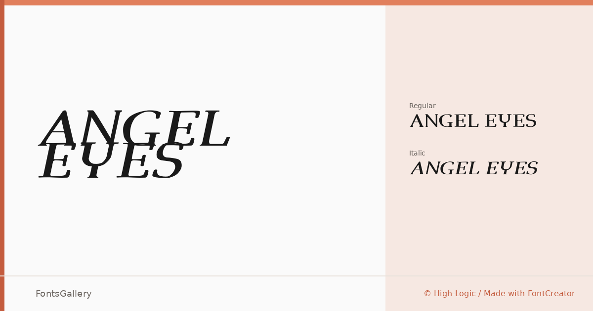 Angel Eyes font family banner