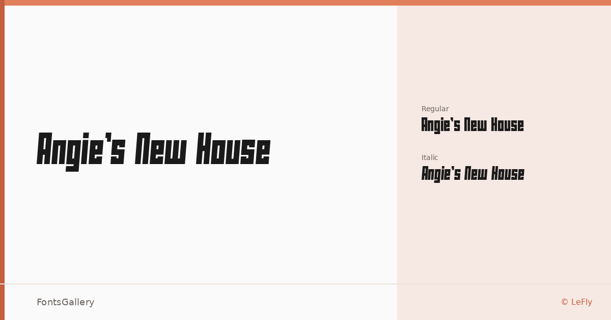 Angie's New House font family banner
