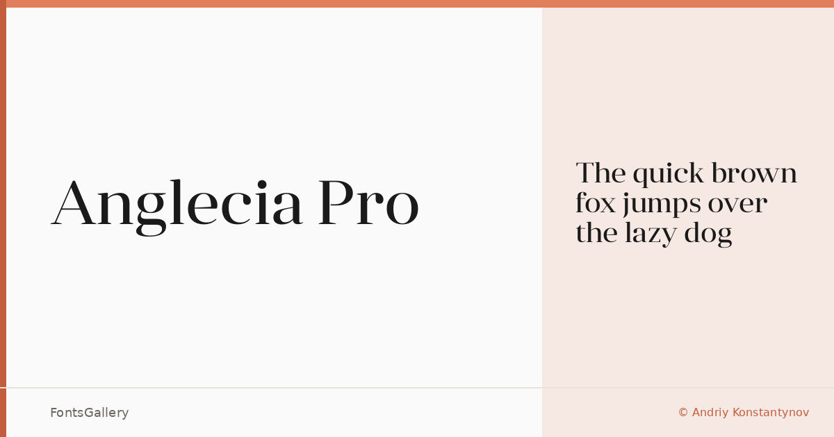 Anglecia Pro font family banner
