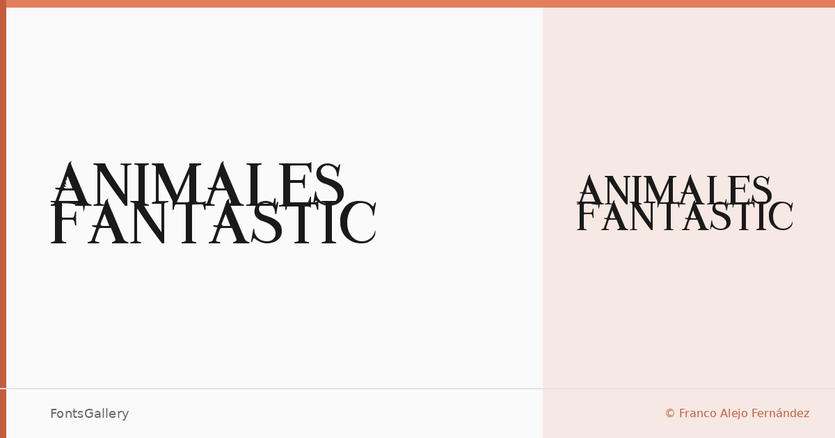 Animales Fantastic font family banner