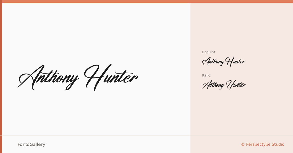 Anthony Hunter font family banner