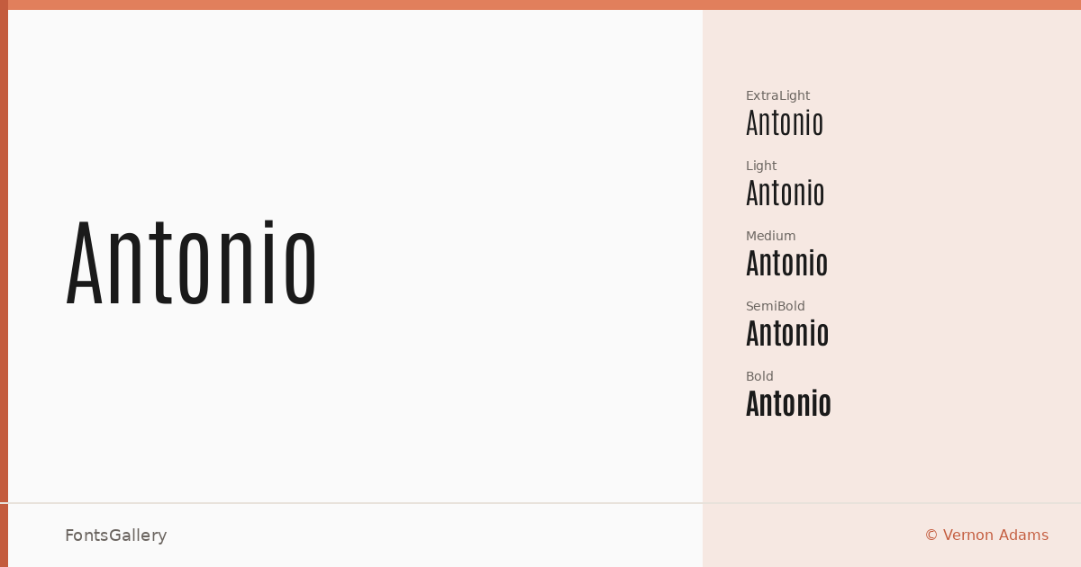Antonio font family banner