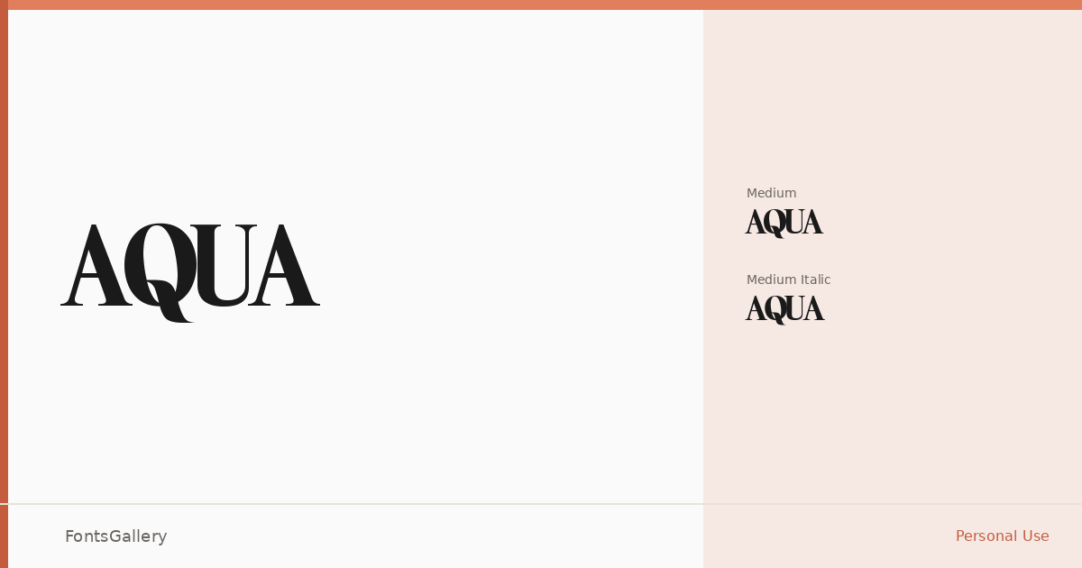 AQUA font family banner