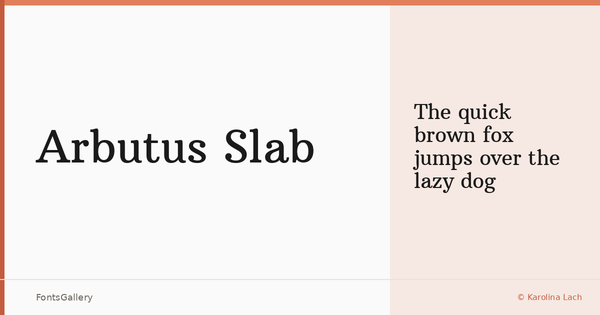 Arbutus Slab font family banner