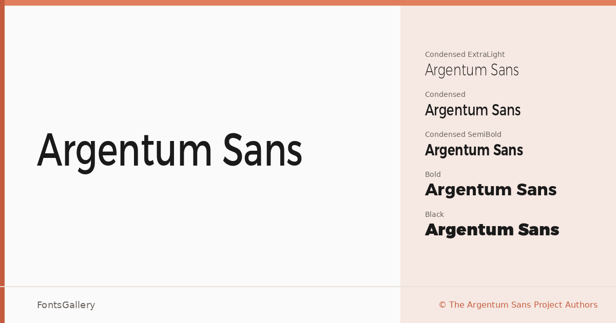 Argentum Sans font family banner