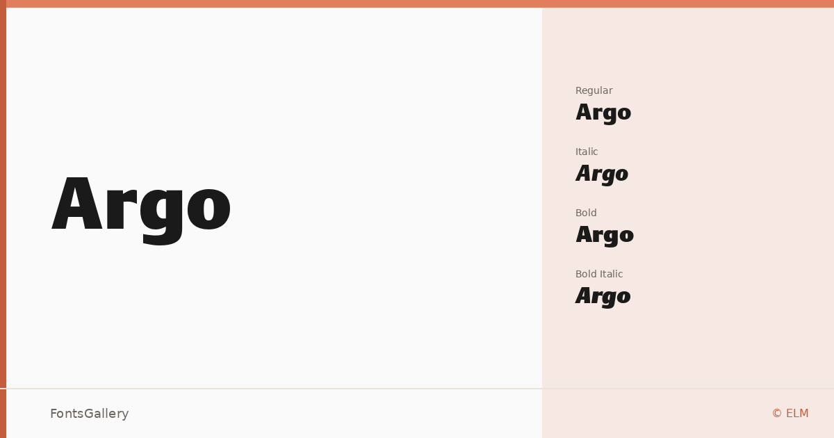Argo font family banner