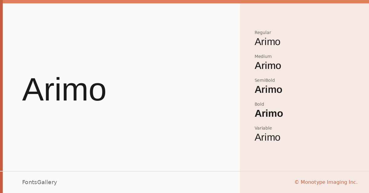 Arimo font family banner