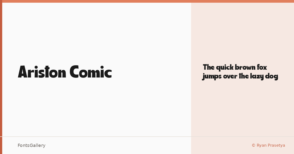Ariston Comic font family banner