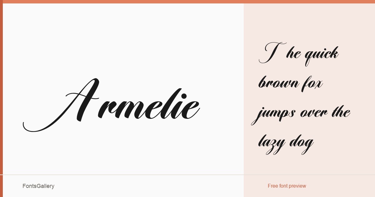 Armelie font family banner