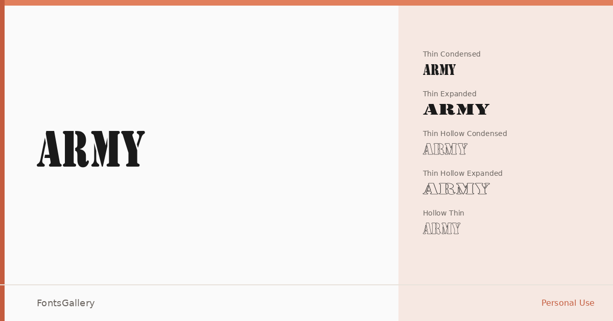 Army font family banner