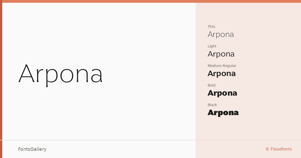 Arpona font family banner